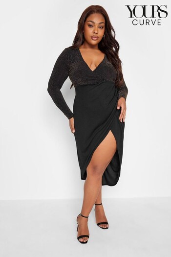 Yours Curve Black Limited Bodycon Wrap Dress (930187) | £38