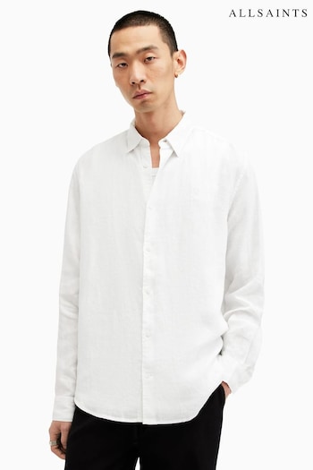 AllSaints Cypress Long Sleeve White Shirt (930190) | £119
