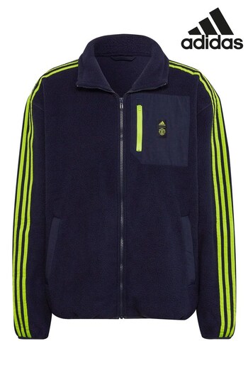 adidas Blue Manchester United Lifestyler Fleece Jacket (930437) | £70
