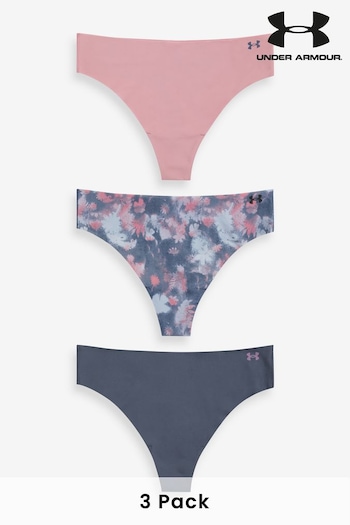 Under Armour parskor Light Pink No Show Pure Stretch Printed Thongs 3 Pack (930476) | £26