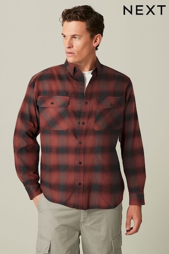 Red Twin Pocket Check Long Sleeve Shirt (930477) | £35