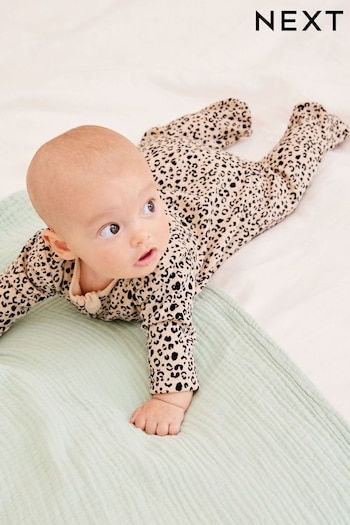 Ecru White Fleece Lined Baby Sleepsuit (930493) | £11 - £13