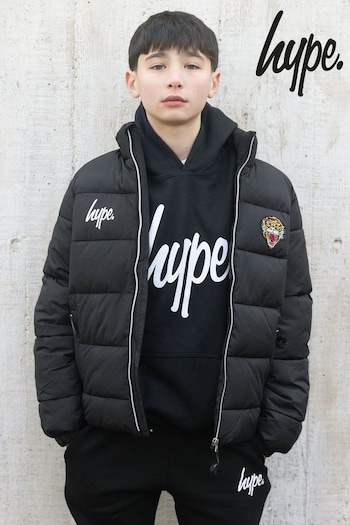 Hype X Ed Hardy Kids Black Tiger Puffer Jacket (930674) | £80