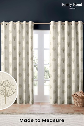 Emily Bond Linen Yew Tree Made to Measure Curtains (930680) | £91