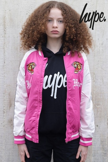 Hype X Ed Hardy Kids Pink Tiger Souvenir Jacket (930685) | £60