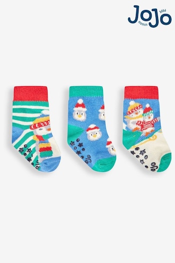 JoJo Maman Bébé Multi 3-Pack Penguin Socks (930696) | £9.50