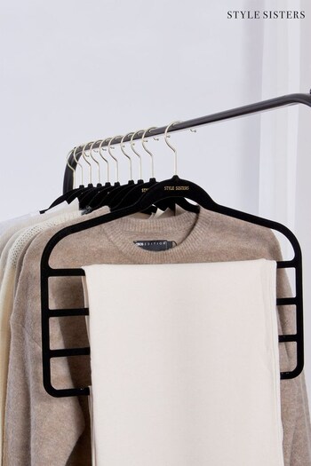 Style Sisters Black Of Slimline Velvet Trouser Hangers 5 Pack (930803) | £8