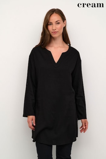 Cream Venta 3/4 Sleeve Relaxed Fit Black Tunic (930941) | £50