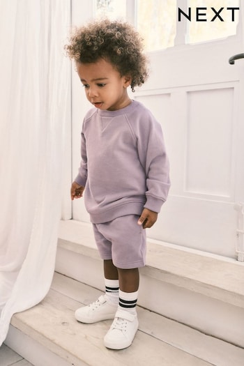 Lilac Purple Oversized Sweatshirt and Shorts Set (3mths-7yrs) (931019) | £12 - £16