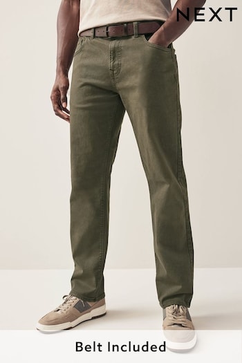 Khaki Green Straight Belted Authentic Jeans (931157) | £38