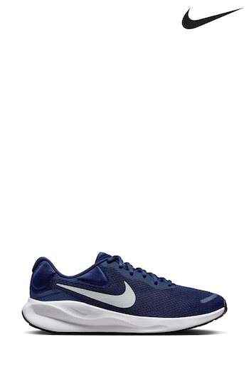 Nike Navy/White Regular Fit Revolution 7 Running Trainers (931255) | £60