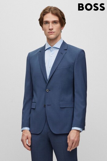 BOSS Blue Regular-Fit Melange Jacket In Stretch Cloth (931279) | £269