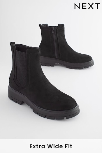 Black Extra Wide Fit Forever Comfort® Pull-On Chelsea Ankle Boots (931287) | £39