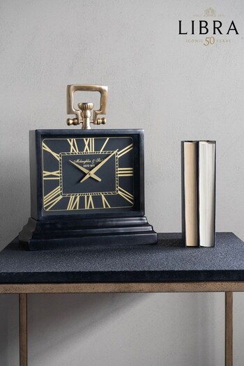 Libra Black Iconic Latham Rectangular Clock (931472) | £249