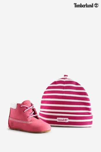 Timberland Pink Hat and Bootie Set (931675) | £40