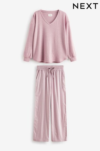 Lilac Purple Long Sleeve Flannel Pyjamas (931797) | £34