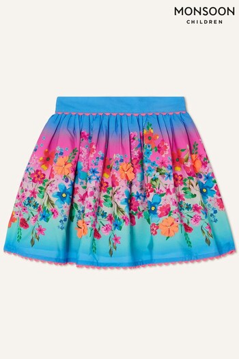Monsoon Blue Ombre Floral Print Skirt (931832) | £18 - £22