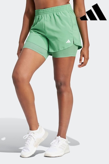 adidas Green Aeroready Made For Training Minimal Two-In-One Shorts (931879) | £33