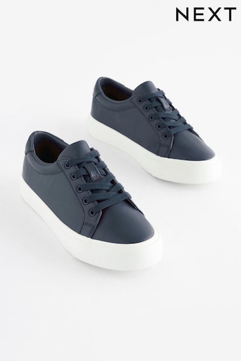 Navy Lace-Up White Shoes (931892) | £20 - £30