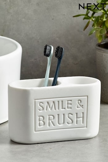 White Smile & Brush Toothbrush Tidy (931932) | £12
