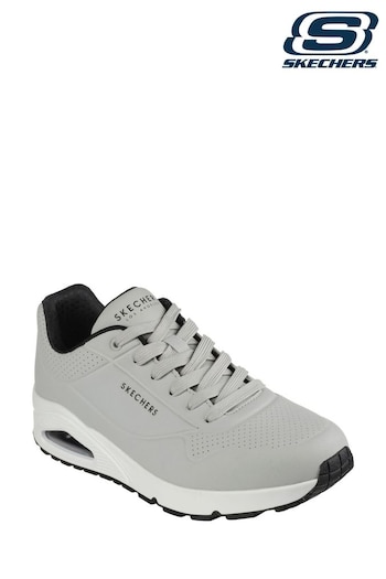 Skechers Grey Mens Uno Stand On Air Lace-Up Sports Trainers (932037) | £79