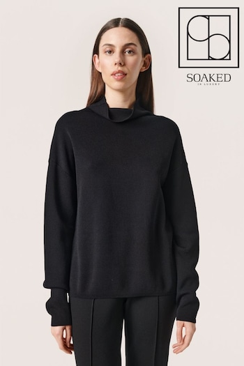 Soaked in Luxury Adrianna Roll Neck Pullover Black Jumper (932551) | £75