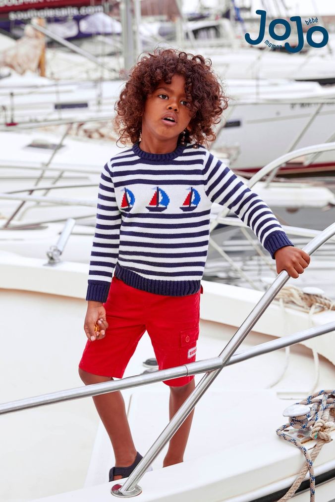 JoJo Maman Bébé Navy Kids' Boat Jumper (932598) | £25