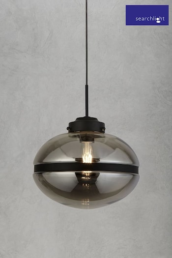 Searchlight Grey Taylor Smoked Ceiling Light Pendant (932888) | £78