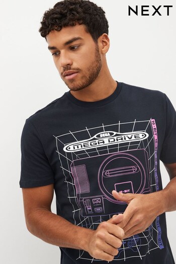 Black Sega Mega Drive Graphic Print T-Shirt (933402) | £24