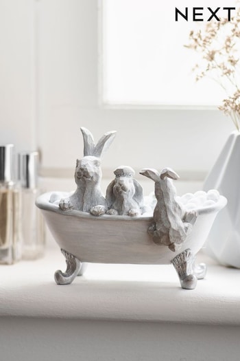 Grey Bunnies in the Bath Ornament (933532) | £12