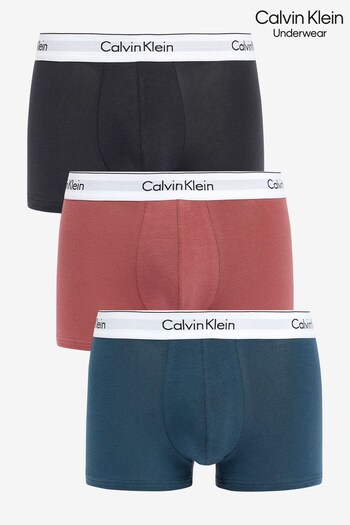 Calvin Klein Black Modern Cotton Stretch Trunks 3 Pack (933624) | £44