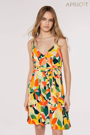 Apricot Green Multi Colourblock Leaf Cami Dress (933880) | £35