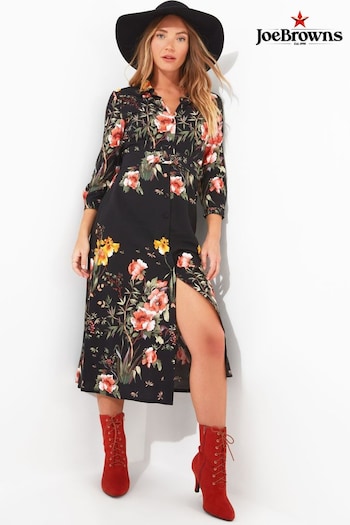 Joe Browns Black Louisa Border Print Dress (933946) | £65