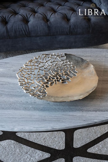 Libra Interiors Silver Apo Coral Aluminium Platter (934192) | £77
