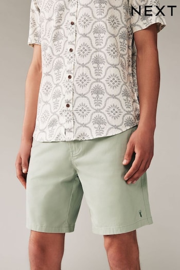 Green Elasticated Waist Chino Shorts Mens (934270) | £19