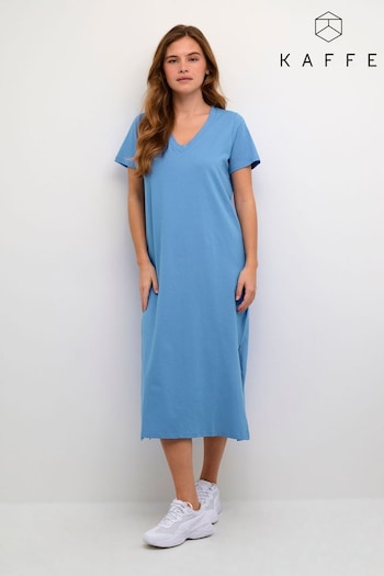 Kaffe Blue Mily Short Sleeve Midi Dress (934923) | £40