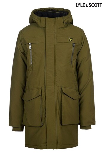 Lyle & Scott Boys Green Parka Coat (935094) | £115 - £150
