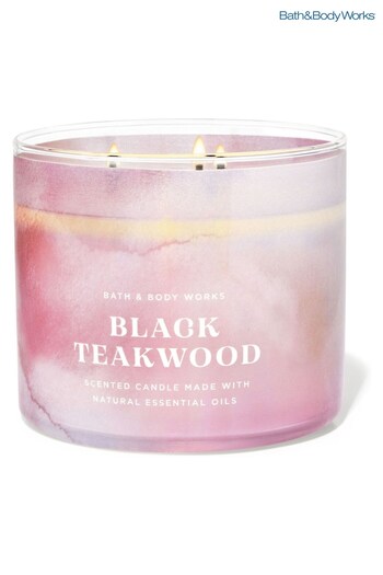 Bath & Body Works Black Teakwood 3-Wick Candle 14.5 oz / 411 g (935358) | £29.50