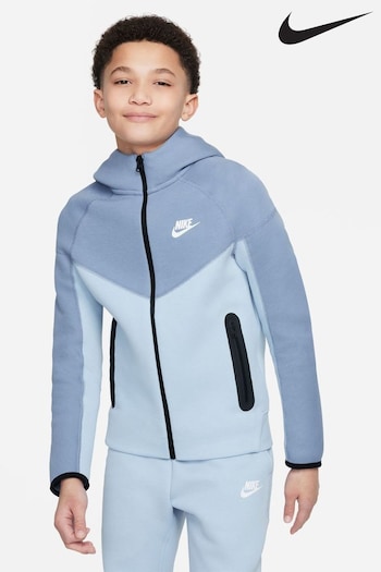 Nike son Light Blue Tech Fleece Zip Through Hoodie (935617) | £80