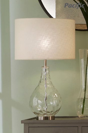 Pacific White Charlotte Clear Glass Table Lamp (935698) | £180