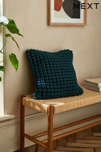Teal Blue 43 x 43cm Global Bobble Cushion (935702) | £20