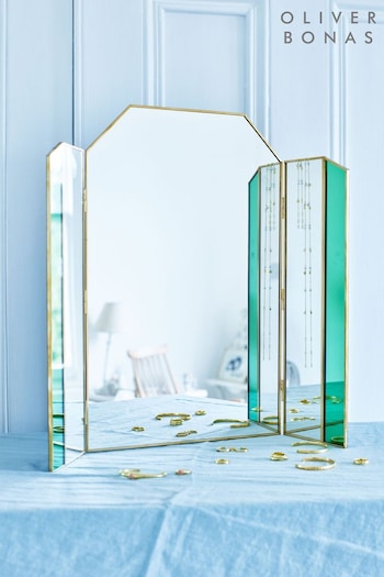 Oliver Bonas Gold Triple Dressing Table Mirror (935844) | £55