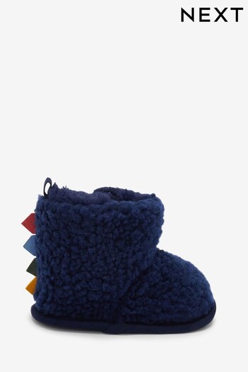 Navy Warm Lined Baby Pram Slipper colour-block Boots (0-24mths) (935948) | £8 - £9