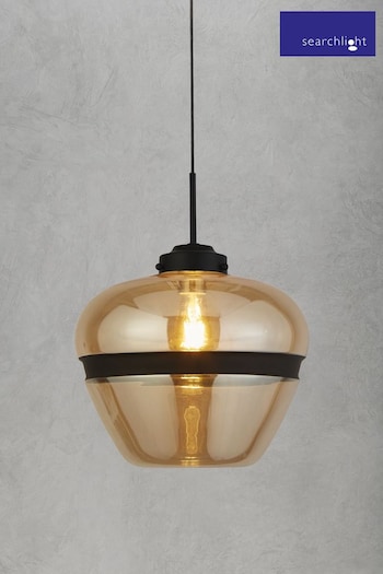 Searchlight Champagne Gold/Black Taylor Ceiling Light Pendant (936333) | £99