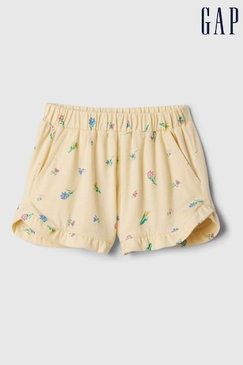 Gap Yellow Floral Pull On Ruffle Shorts casuals (3mths-5yrs) (937162) | £8