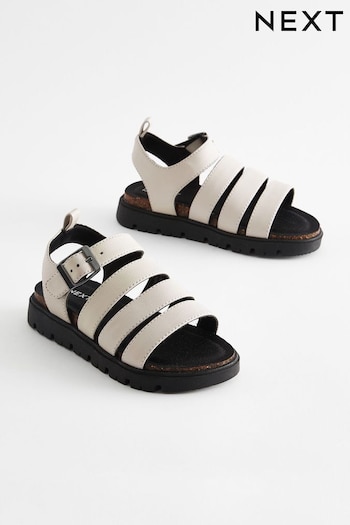 White Chunky Corkbed Relay Sandals (937221) | £24 - £31