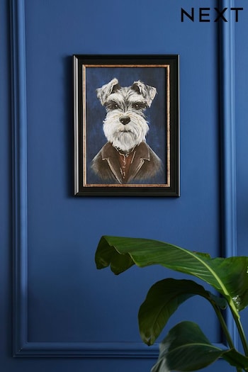 Blue Dressed Schnauzer Dog Framed Wall Art (937273) | £16