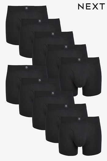 Black 10 pack A-Front Boxers (937324) | £40