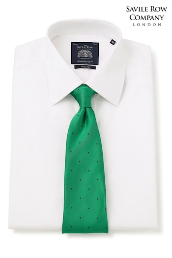 Savile Row White Poplin Slim Fit NonIron Double Cuff Shirt (9373D6) | £60