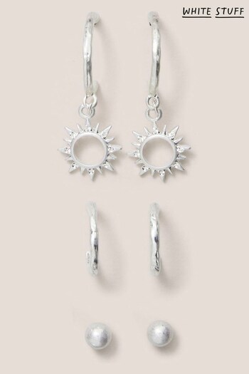 White Stuff Silver Tone Sun Gem Earrings 3 Packs (937567) | £18.50